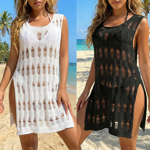 Damen luftiger Häkel-Strandüberwurf EB 1779788244