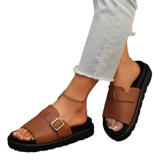 Damen Komfortable Clogs mit modischer Schnallenapplikation EB