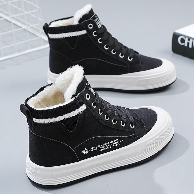 Damen gefütterte High-Top Sneakers mit strapazierfähigem Obermaterial und rutschfester Sohle EB