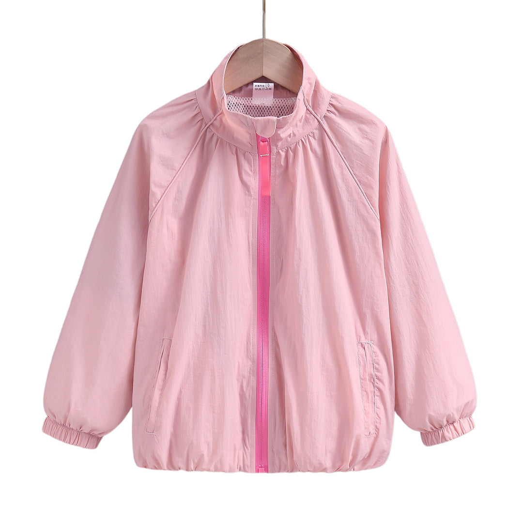 Damen nan leichte winddichte Sommerjacke mit Stehkragen elastischen Bündchen R&B