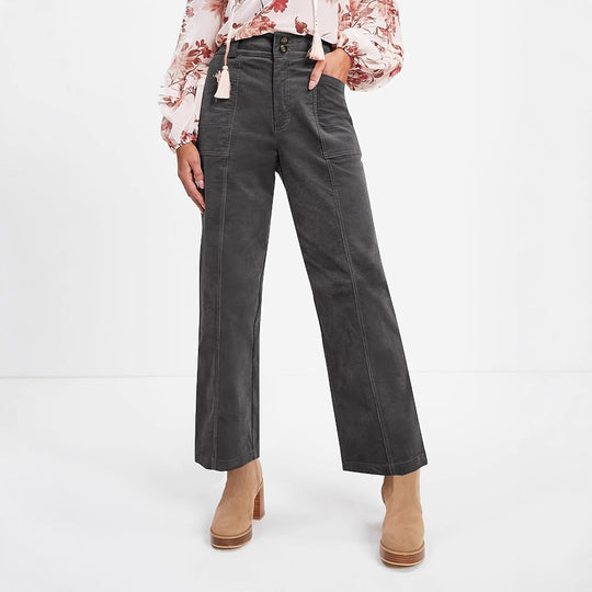 Damen Hochgeschnittene Bundfaltenhose EB