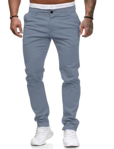 Herren elegante Slim-Fit Chinohose mit elastischem Bund und praktischen Taschen EB