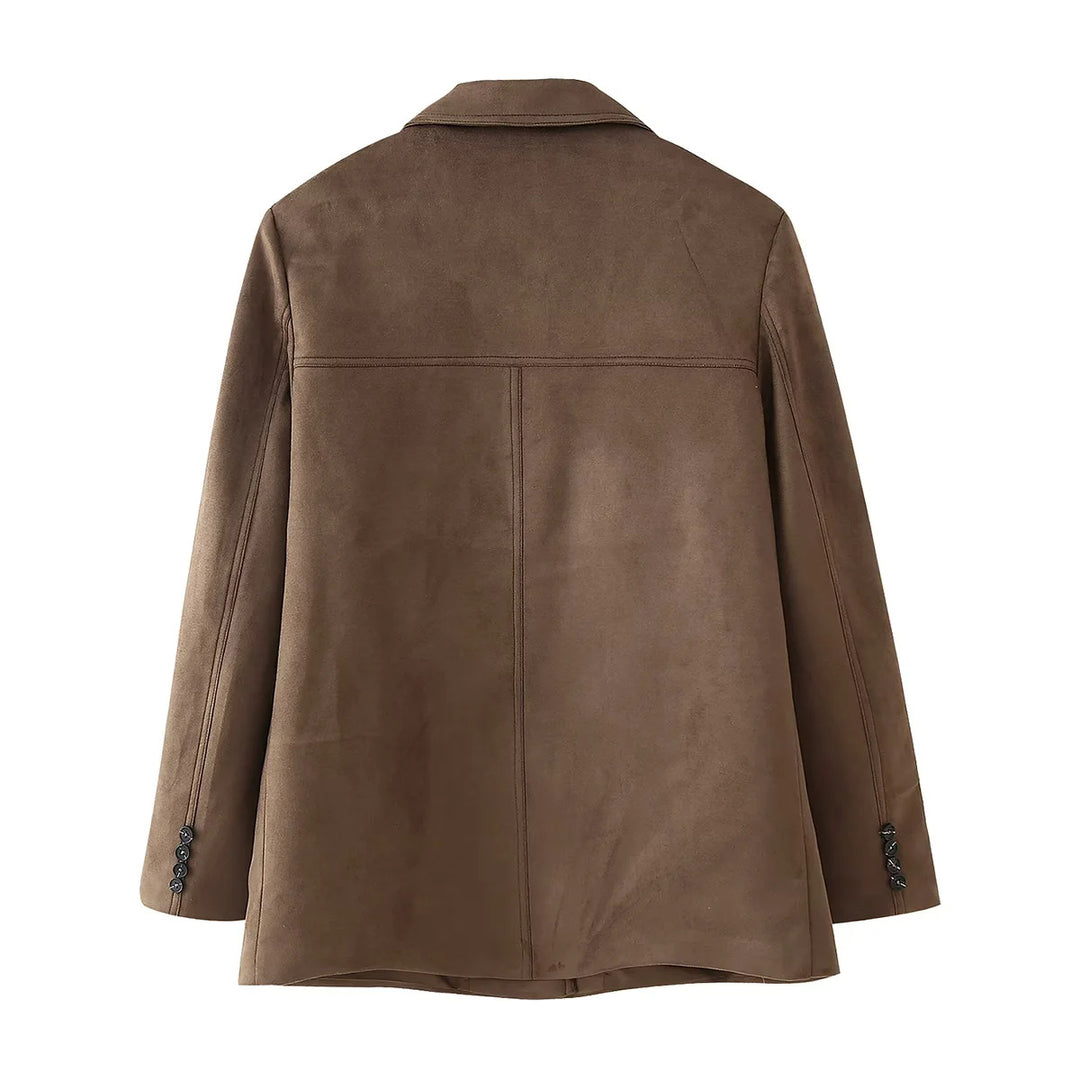 Damen elegante gesteppte Blazerjacke mit praktischen Taschen EB