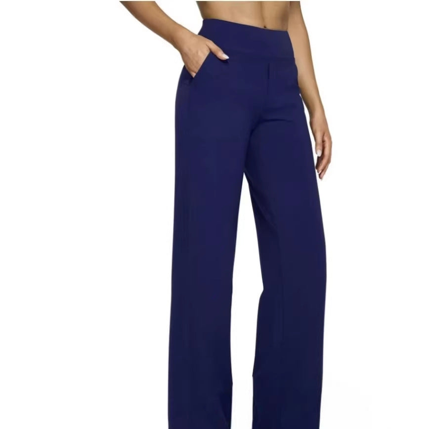 Damen Weit geschnittene Komfort-Hose mit elastischem Bund und praktischen Taschen EB