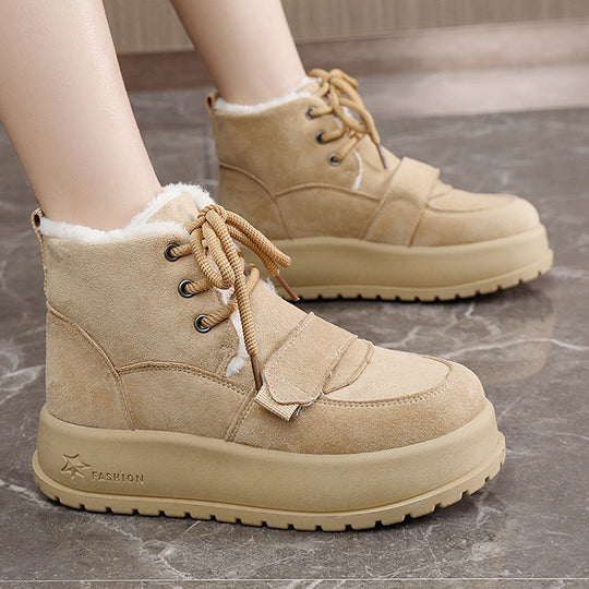 Damen modische gefütterte Winterstiefel mit rutschfester Sohle EB