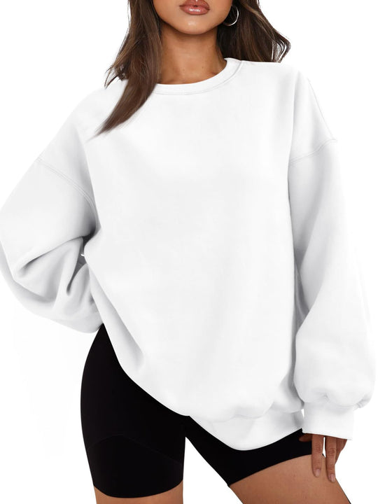 Damen nan Boxy-Crewneck-Sweat mit extraweiter Passform, Raglanärmeln und weichem Fleece-Innenfutter EB