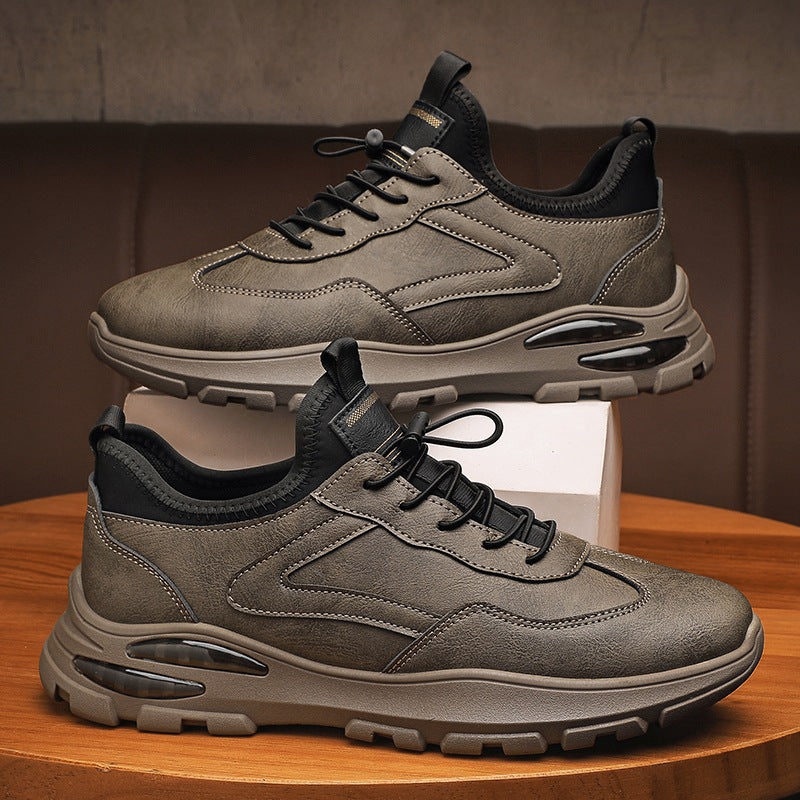 Herren Sportliche Leder Sneakers mit dämpfender Sohle EB
