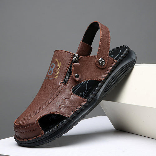 Herren orthopädische Leder-Sandalen mit verstellbarem Riemensystem EB