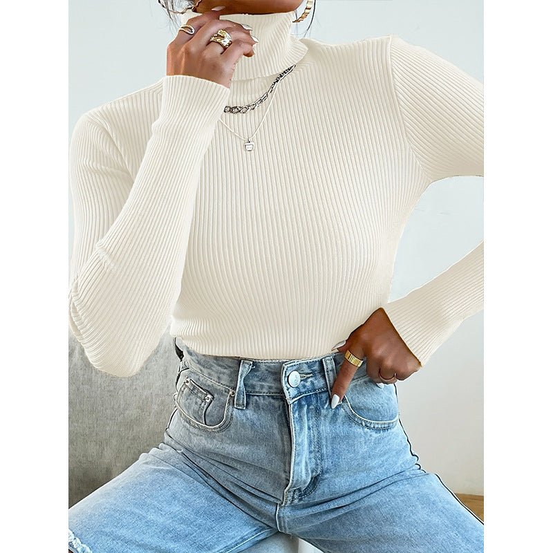 Damen Rollkragenpullover mit modernem Rippdesign EB