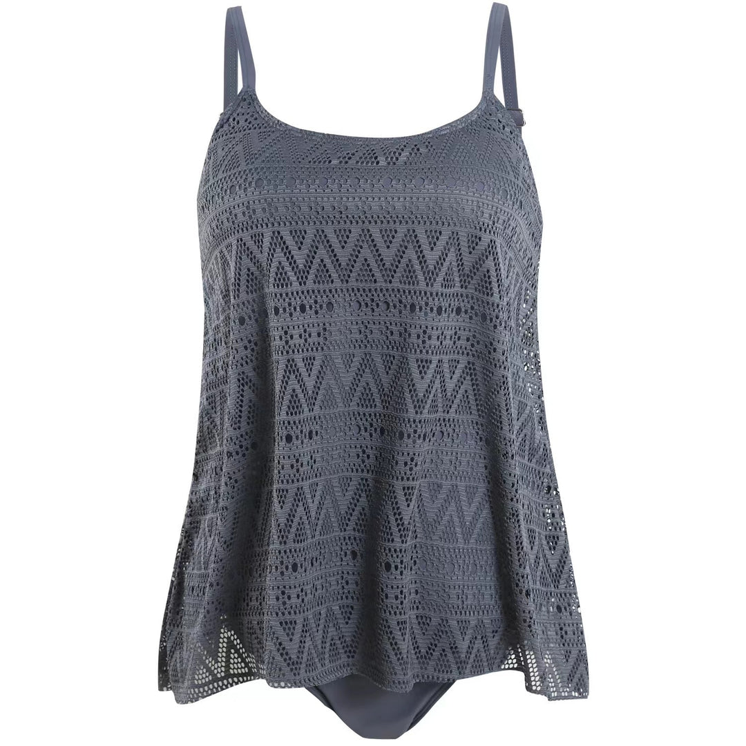 Damen elegantes Strandtop mit modischem Lochmuster EB