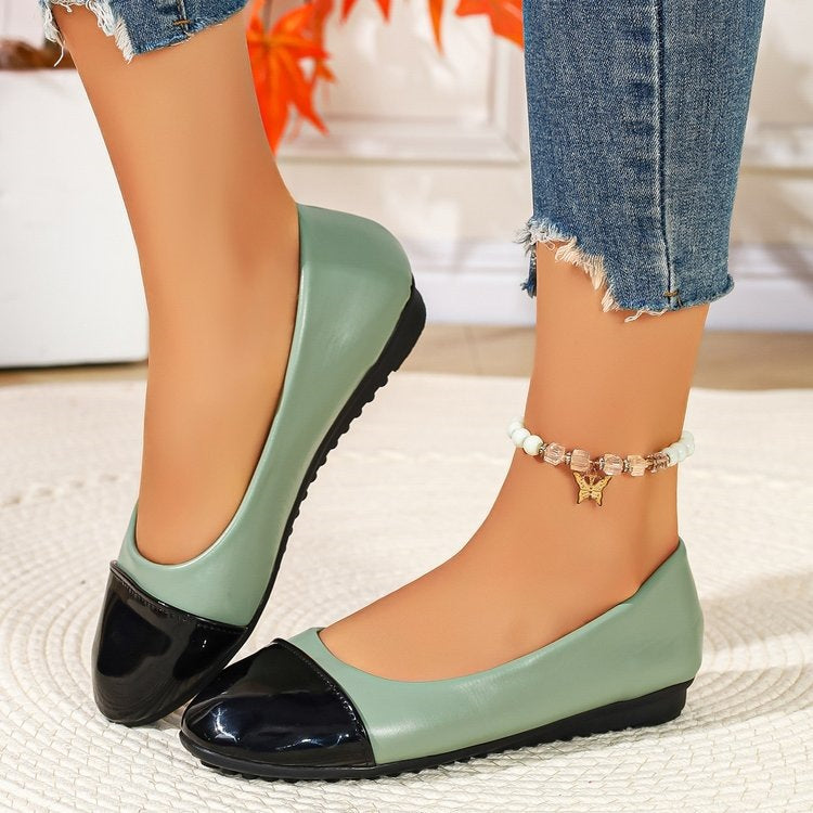Damen Ballerina mit modischem Kontrastdesign EB