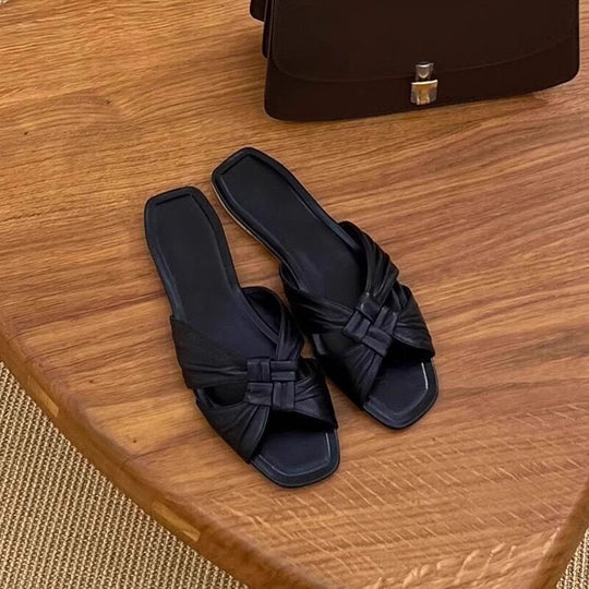 Damen elegante Mules mit modischem Knoten-Detail EB