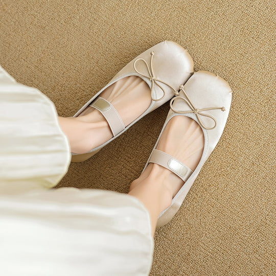 Damen Ballerinas mit verstellbarem Riemen und elegantem Schleifendesign EB