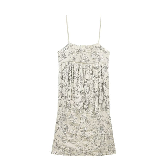 Damen Spaghettiträgerkleid mit verspieltem floralem Design und lockerer Passform EB