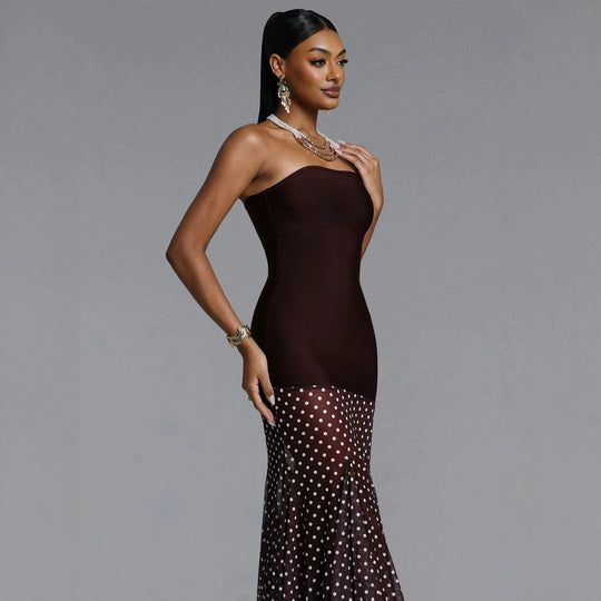 Damen Elegantes Stretch-Top mit transparentem Rüschenrock EB