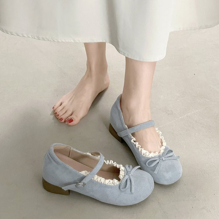 Damen elegante Mary Jane Ballerinas mit modischer Schleifenverzierung EB