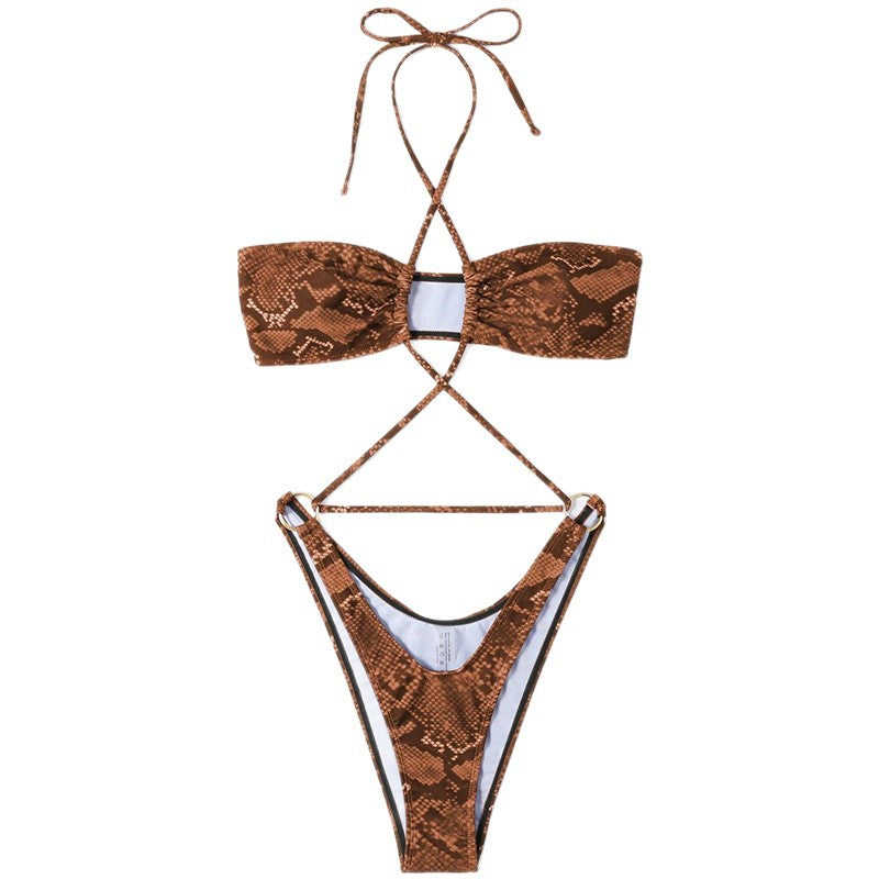 Damen Bikini-Set mit raffiniertem Wickel-Design und eleganten Cross-Trägern EB