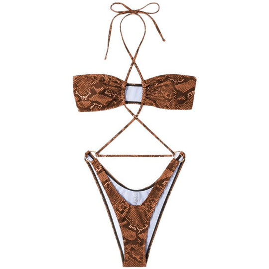 Damen Bikini-Set mit raffiniertem Wickel-Design und eleganten Cross-Trägern EB
