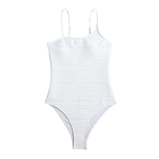 Damen Einteiliges Badeoberteil mit eleganter Wellenstruktur EB