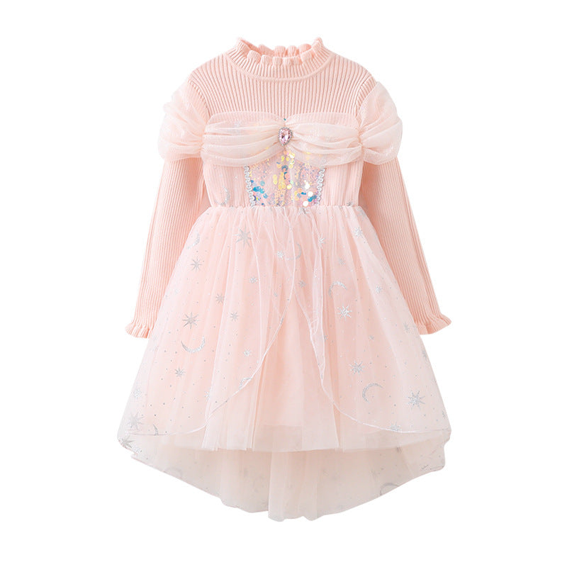 Mädchen festliches Tüllkleid mit funkelnden Applikationen EB