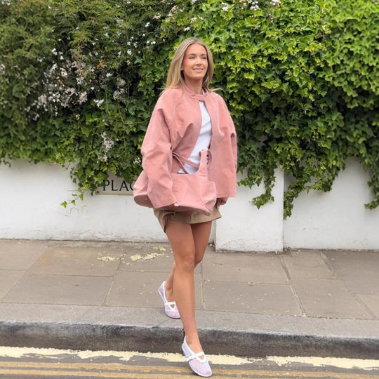 Damen lässige Oversized-Jacke mit hohem Kragen EB