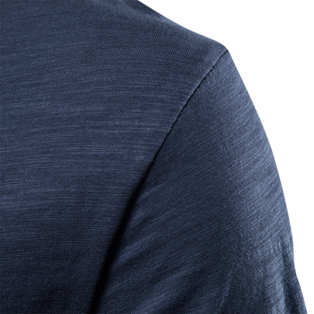 Herren nan leichtes Baumwollshirt mit Rundhalsausschnitt und schlanker Passform EB