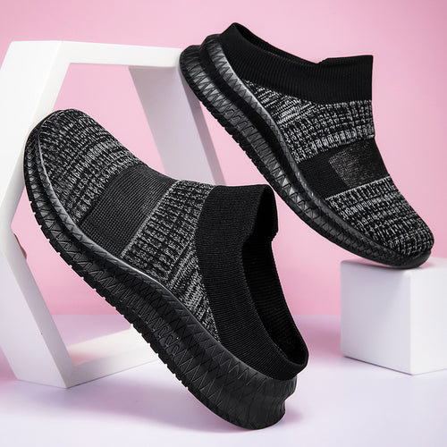 Damen Slip-On Sport Sneakers mit atmungsaktivem Obermaterial und flexiblem Sohlenprofil EB
