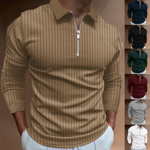 Herren Poloshirt mit elegantem Reißverschluss und strukturiertem Design EB