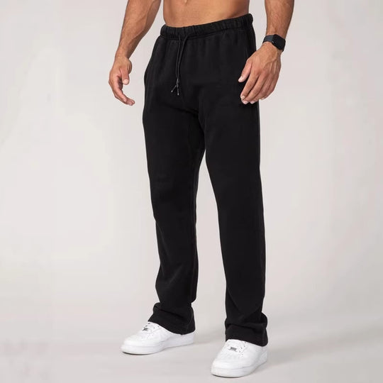 Herren nan Straight‑Leg Sweatpants aus French‑Terry mit elastischem Komfortbund und Kordelzug EB