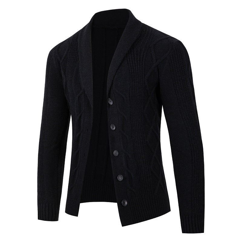 Herren Strickjacke mit modernen Kabelmustern und bequemen Passform EB
