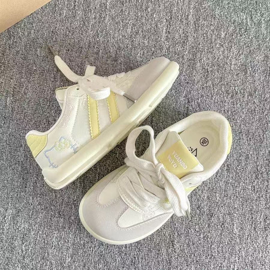 Damen Modische Sneakers mit floralem Stickdesign und rutschfester Sohle EB