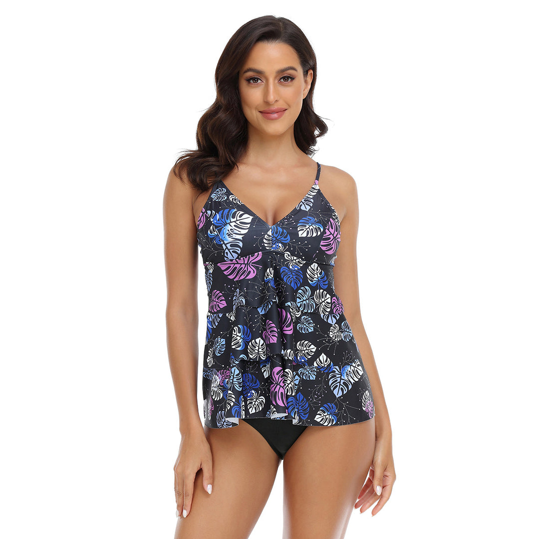 Damen Tankini mit modischem Rüschendesign und verstellbaren Trägern EB