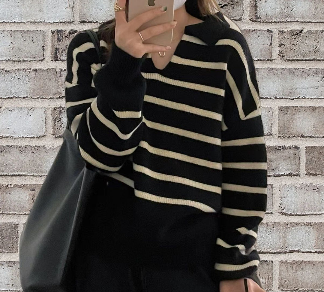 Damen gestreifter Pullover EB