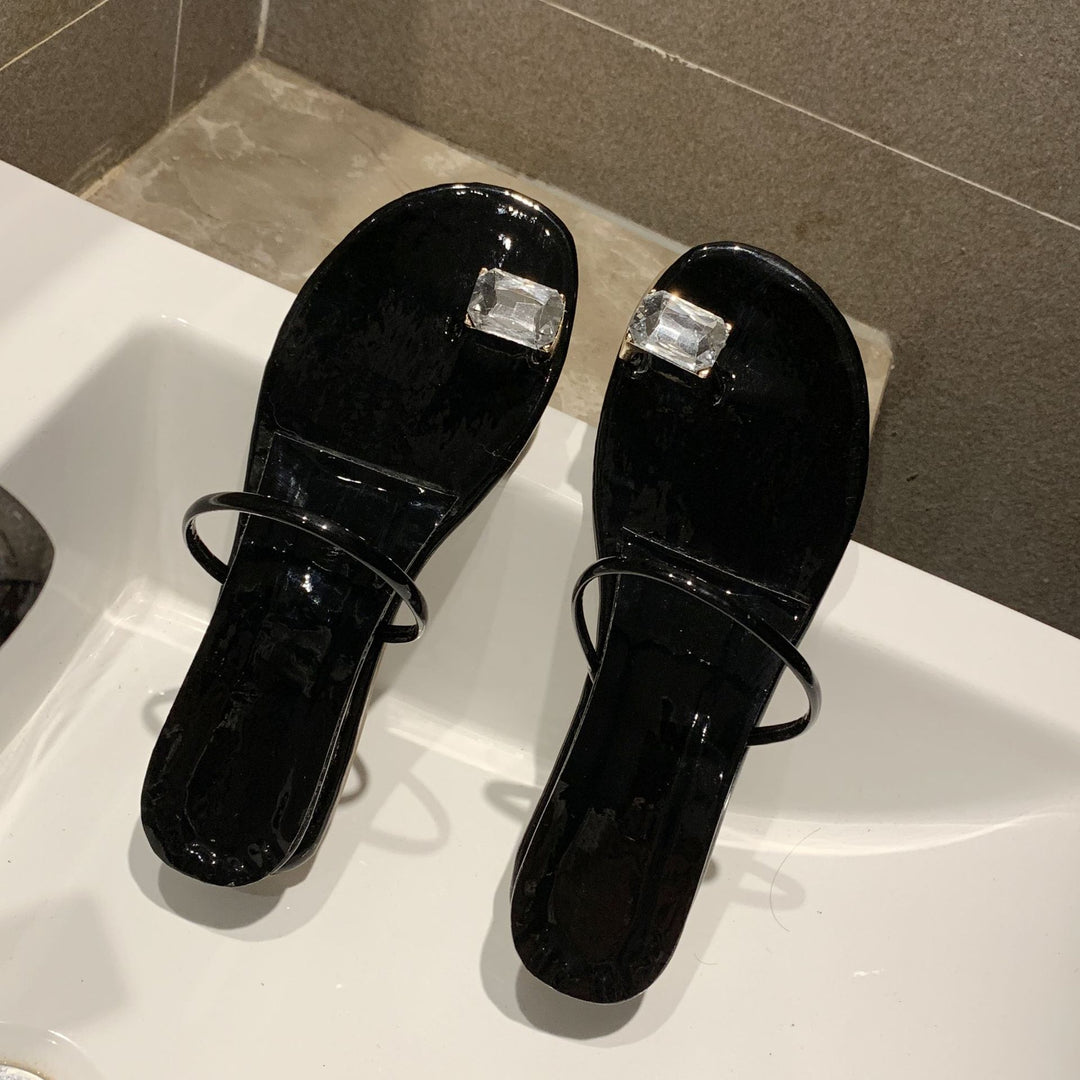 Damen glamouröse Flip-Flops mit funkelnden Kristallen EB