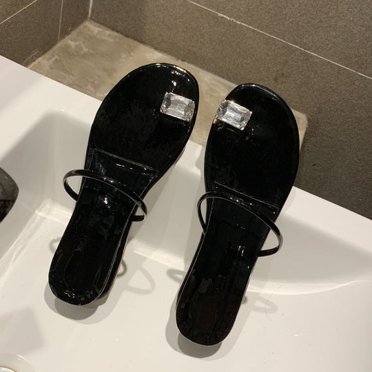Damen glamouröse Flip-Flops mit funkelnden Kristallen EB