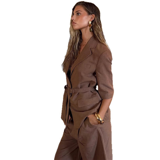 Damen eleganter Blazer mit Gürtel EB