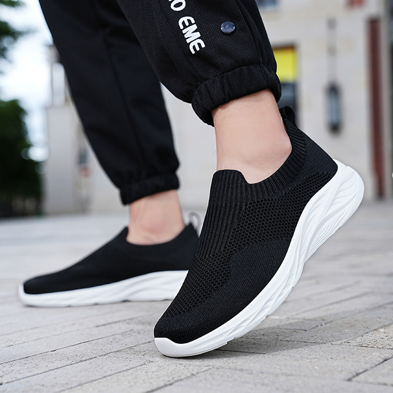 Damen Sportliche Slip-On Sneakers mit atmungsaktivem Obermaterial und rutschfester Sohle EB