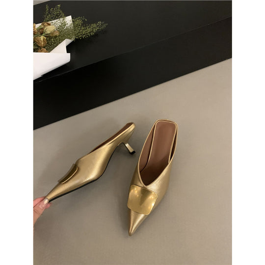 Damen Slingback Pumps mit elegantem Metallic-Design EB