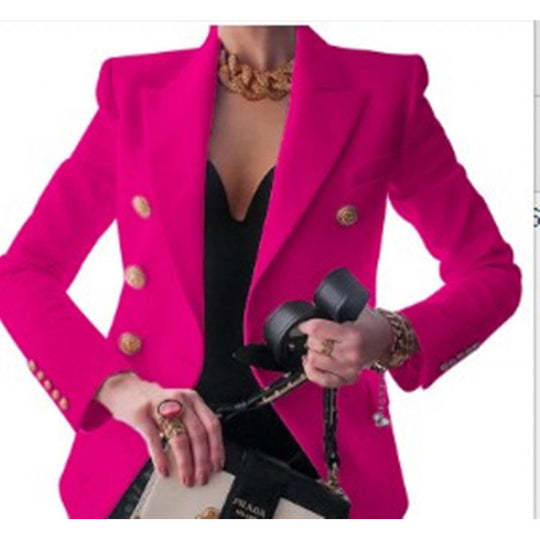 Damen Edler Blazer mit Goldknopf-Detail und klassischem Schnitt EB