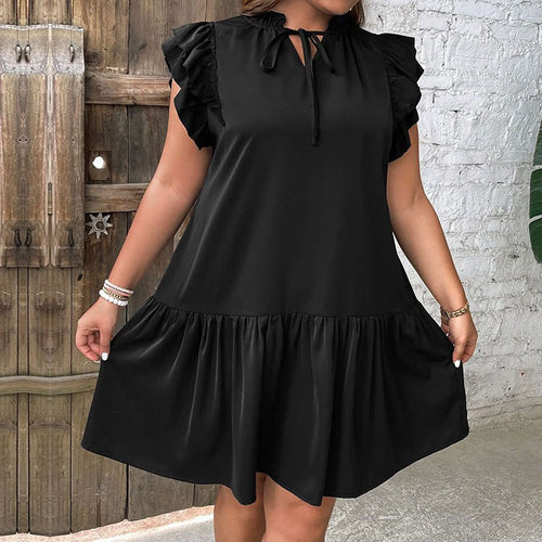 Damen Fließendes Sommerkleid mit verspielten Rüschendetails und praktischer Knopfleiste EB
