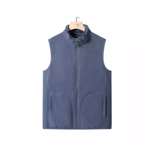 Damen kuschelige Sherpa-Fleeceweste mit hohem Stehkragen, durchgehendem Reißverschluss und verdeckten Eingrifftaschen EB