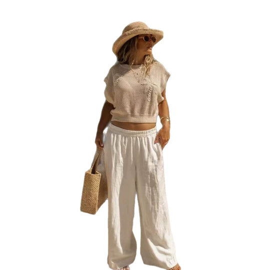 Damen lockeres Stricktop mit luftiger Struktur EB