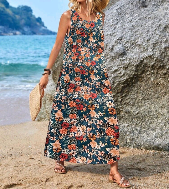 Damen Maxikleid mit einzigartigen Schmetterlingsdruck EB