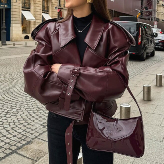 Damen Modische jacke im cropped Design mit Gummizug EB