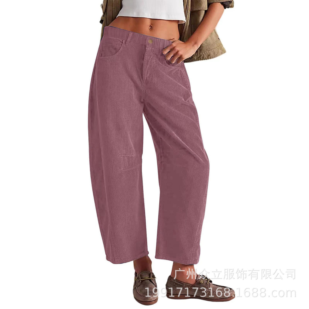 Damen Bequeme und stylische Palazzo-Hosen mit seitlichen Taschen EB