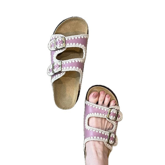 Damen bequeme Clogs mit verstellbaren Schnallen und ergonomischem Fußbett EB