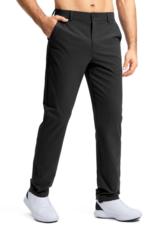 Herren nan elastische Golftwill-Hose mit geradem Schnitt, knitterfreiem Material und verdeckter Reißverschlusstasche EB