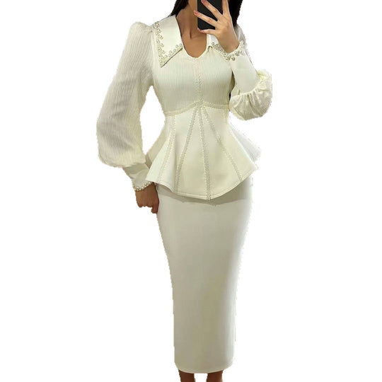 Damen Elegante Bluse im außergewöhnlichen Peplum-Stil mit romantischen Details EB