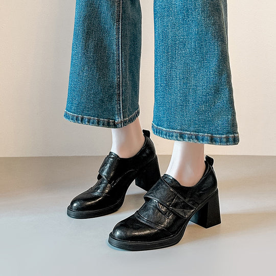 Damen modische Halbschuhe mit breitem Klettverschluss EB