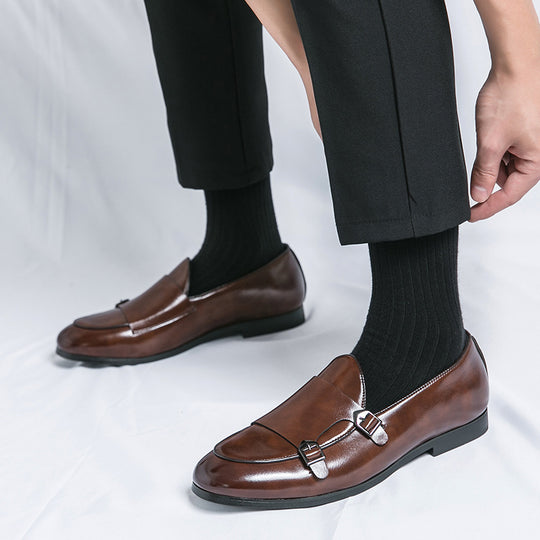 Damen Elegante Mokassins mit doppeltem Schnallenverschluss EB